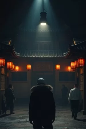 夜灯下的双人对白场景，双行字幕叠在画面底部